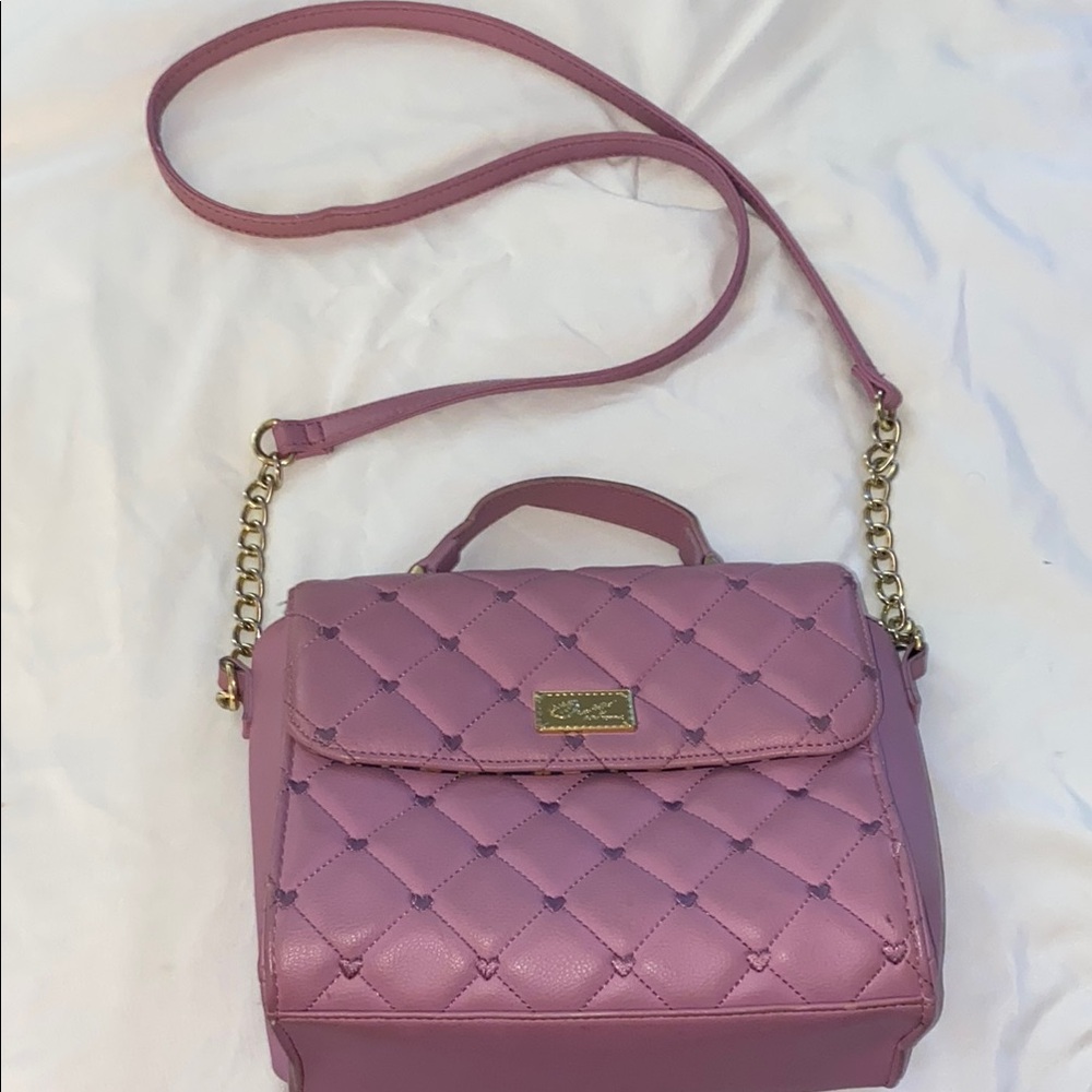 Pink Quilted Crossbody Bag - Picture 1 of 7